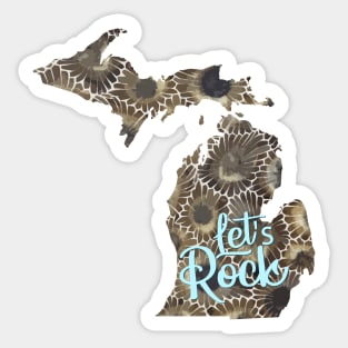 Michigan Let's Rock Petoskey Stone Sticker